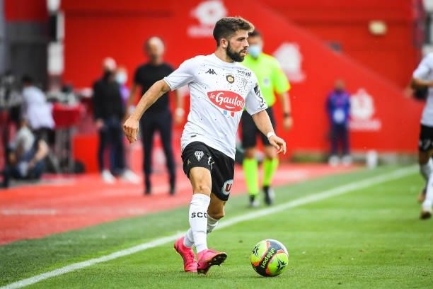 Jimmy CABOT of Angers during the Ligue 1 Uber Eats match between Brest and Angers at Stade Francis Le Ble on September 12, 2021 in Brest, France.