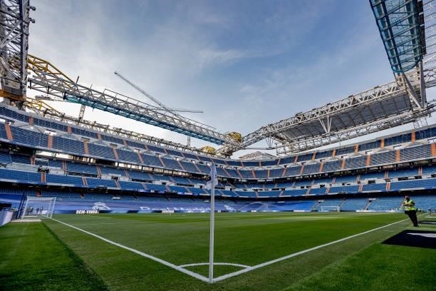 Stadium of Real Madrid during the La Liga Santander match between Real Madrid v Celta de Vigo at the Estadio Santiago Bernabeu on September 12, 2021...