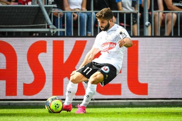 Jimmy CABOT of Angers during the Ligue 1 Uber Eats match between Brest and Angers at Stade Francis Le Ble on September 12, 2021 in Brest, France.