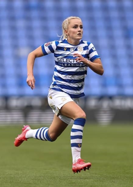 Faye Bryson of Reading during the Barclays FA Women's Super League match between Reading Women and Arsenal Women at Select Car Leasing Stadium on...