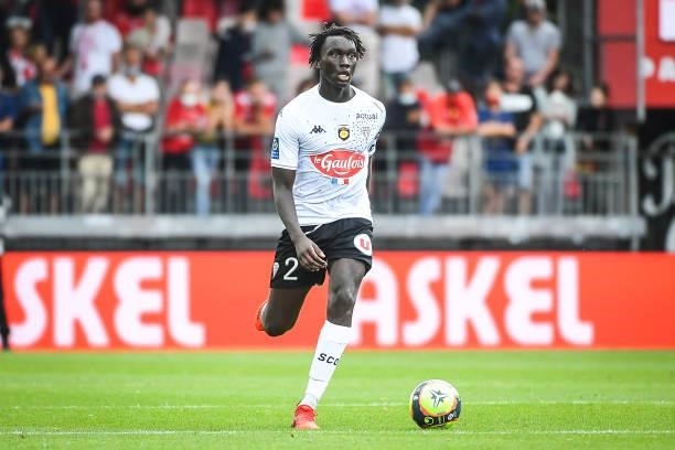 Bastien MENDY of Angers during the Ligue 1 Uber Eats match between Brest and Angers at Stade Francis Le Ble on September 12, 2021 in Brest, France.