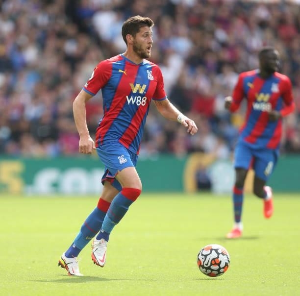 Crystal Palace's Joel Ward during the Premier League match between Crystal Palace and Tottenham Hotspur at Selhurst Park on September 11, 2021 in...