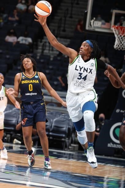 Sylvia Fowles of the Minnesota Lynx handles the ball during the game against the Indiana Fever on September 12, 2021 at Target Center in Minneapolis,...