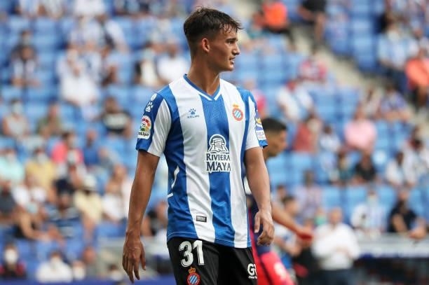 Lluis Recasens during the match between FC RCD Espanyol and Atletico de Madrid, corresponding to the week 4 of the Liga Santander, played at the RCDE...
