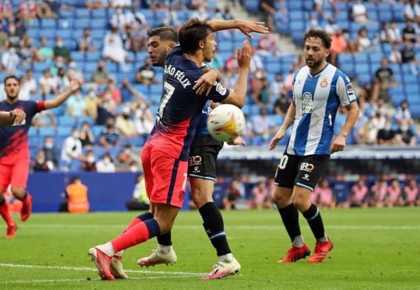 Joao Felix and Oscar Gil during the match between FC RCD Espanyol and Atletico de Madrid, corresponding to the week 4 of the Liga Santander, played...