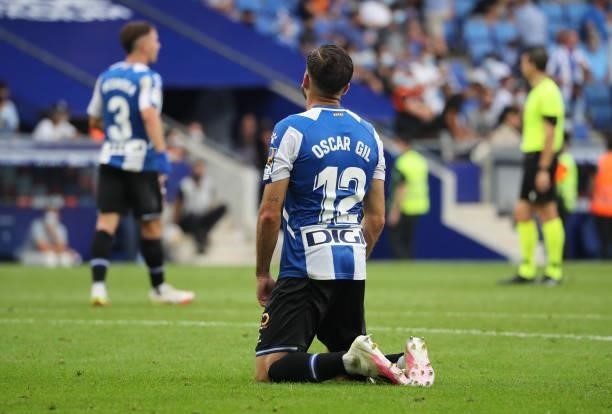 Oscar Gil at the end of the match between FC RCD Espanyol and Atletico de Madrid, corresponding to the week 4 of the Liga Santander, played at the...
