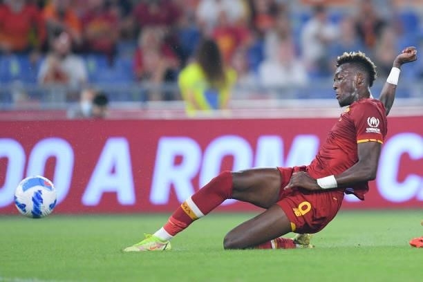 Tammy Abraham of AS Roma during the Serie A match between AS Roma and Sassuolo Calcio at Stadio Olimpico, Rome, Italy on 12 September 2021.