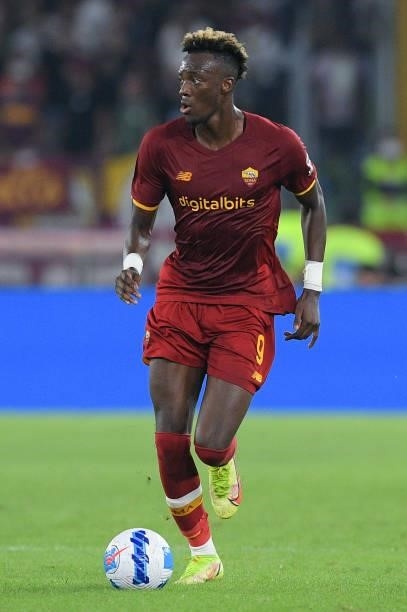 Tammy Abraham of AS Roma during the Serie A match between AS Roma and Sassuolo Calcio at Stadio Olimpico, Rome, Italy on 12 September 2021.