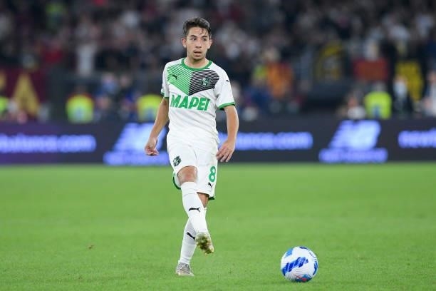 Maxime Lopez of Sassuolo Calcio during the Serie A match between AS Roma and Sassuolo Calcio at Stadio Olimpico, Rome, Italy on 12 September 2021.