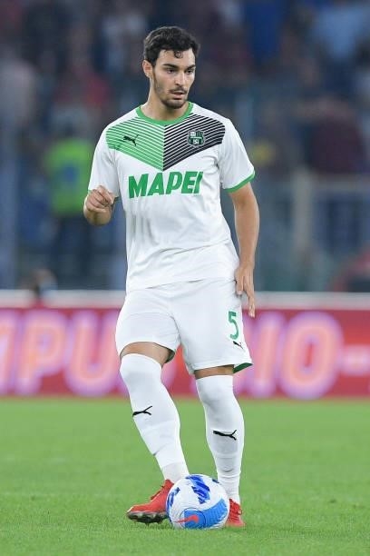Kaan Ayhan of Sassuolo Calcio during the Serie A match between AS Roma and Sassuolo Calcio at Stadio Olimpico, Rome, Italy on 12 September 2021.