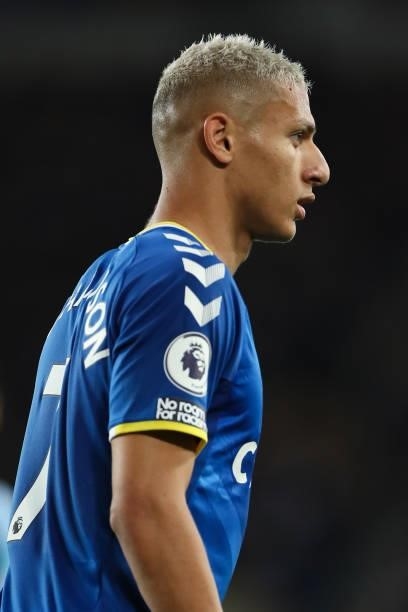 Richarlison of Everton during the Premier League match between Everton and Burnley at Goodison Park on September 13, 2021 in Liverpool, England.