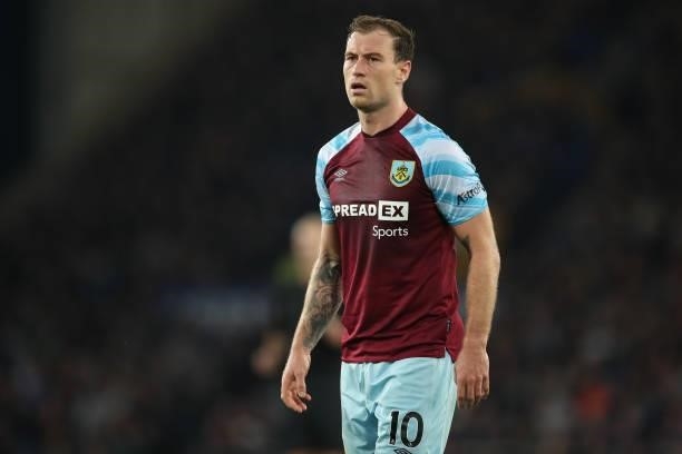 Ashley Barnes of Burnley during the Premier League match between Everton and Burnley at Goodison Park on September 13, 2021 in Liverpool, England.