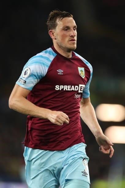 Chris Wood of Burnley during the Premier League match between Everton and Burnley at Goodison Park on September 13, 2021 in Liverpool, England.