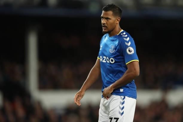 Jose Solomon Rondon of Everton during the Premier League match between Everton and Burnley at Goodison Park on September 13, 2021 in Liverpool,...