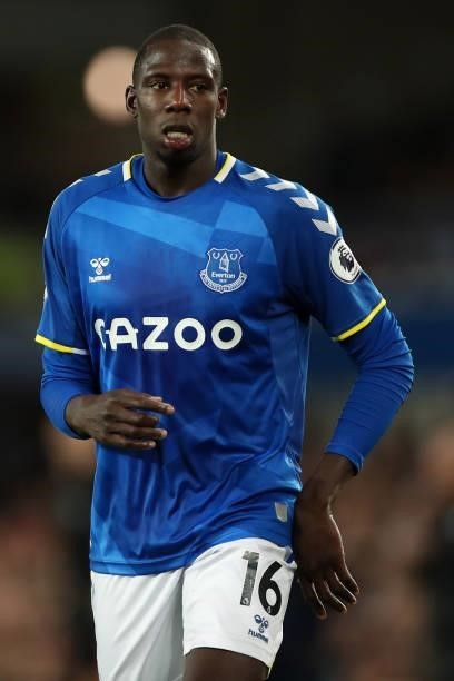 Abdoulaye Doucoure of Everton during the Premier League match between Everton and Burnley at Goodison Park on September 13, 2021 in Liverpool,...