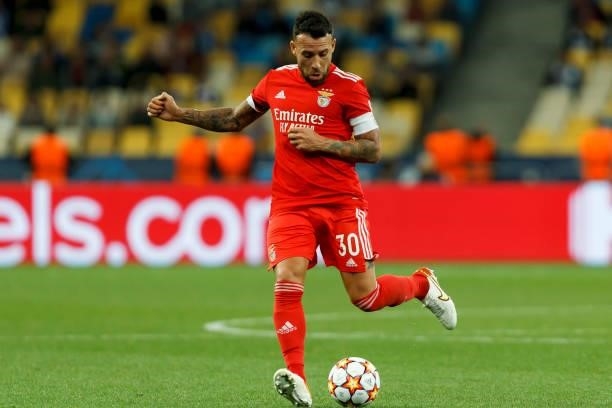 Nicolas Otamendi of SL Benefica controls the ball during the UEFA Champions League Group E match between Dinamo Kiev and SL Benfica at NSC...