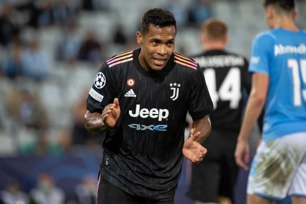 Alex Sandro of Juventus during the UEFA Champions League group H match between Malmo FF and Juventus at Eleda Stadium on September 14, 2021 in Malmo,...