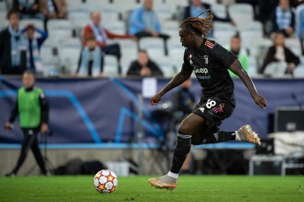 Moise Kean of Juventus during the UEFA Champions League group H match between Malmo FF and Juventus at Eleda Stadium on September 14, 2021 in Malmo,...