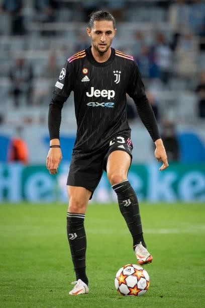Adrien Rabiot of Juventus during the UEFA Champions League group H match between Malmo FF and Juventus at Eleda Stadium on September 14, 2021 in...