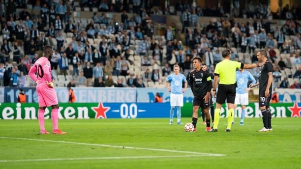 Paulo Dybala of Juventus FC before he shoot a Penalty during the UEFA Champions League group H match between Malmo FF and Juventus at Malmo New...