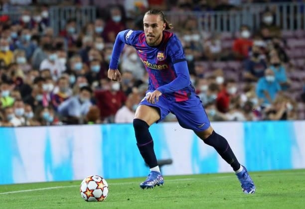 Oscar Mingueza during the match between FC Barcelona and FC Bayern Munich, corresponding to the week 1 of the group A of the UEFA Champions League,...