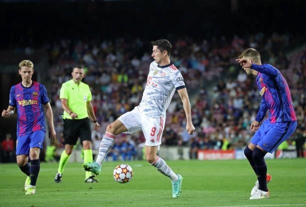 Robert Lewandowski during the match between FC Barcelona and FC Bayern Munich, corresponding to the week 1 of the group A of the UEFA Champions...