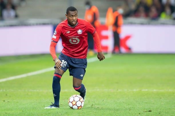 Isaac Lihadji of Lille OSC controls the ball during the UEFA Champions League group G match between Lille OSC and VfL Wolfsburg at Stade...