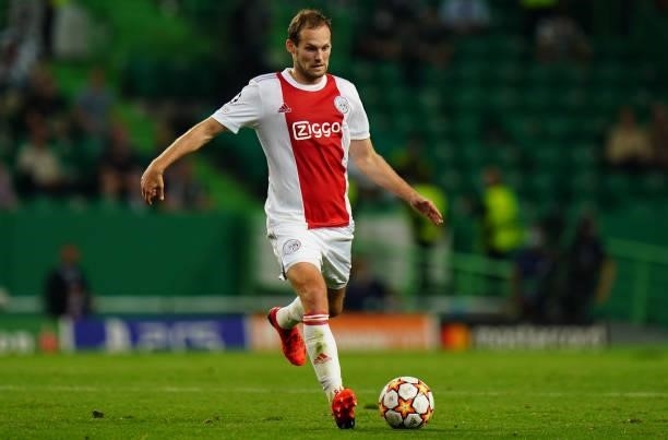 Daley Blind of AFC Ajax in action during the Group C - UEFA Champions League match between Sporting CP and AFC Ajax at Estadio Jose Alvalade on...