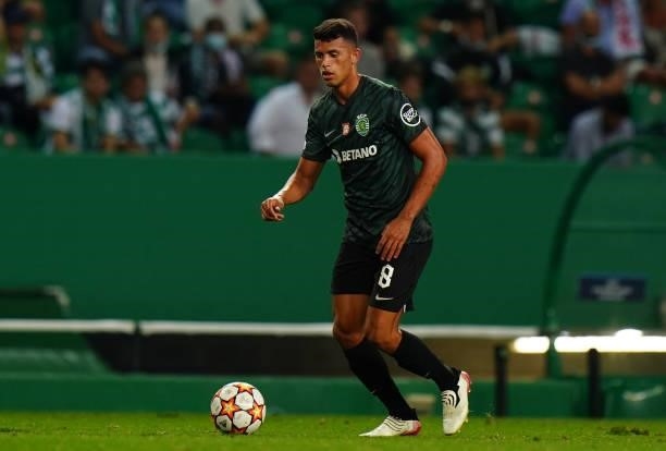 Matheus Nunes of Sporting CP in action during the Group C - UEFA Champions League match between Sporting CP and AFC Ajax at Estadio Jose Alvalade on...