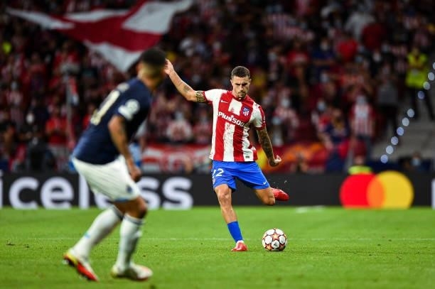 Mario Hermoso during UEFA Champions League match between Atletico de Madrid and FC Porto at Wanda Metropolitano on September 15, 2021 in Madrid,...