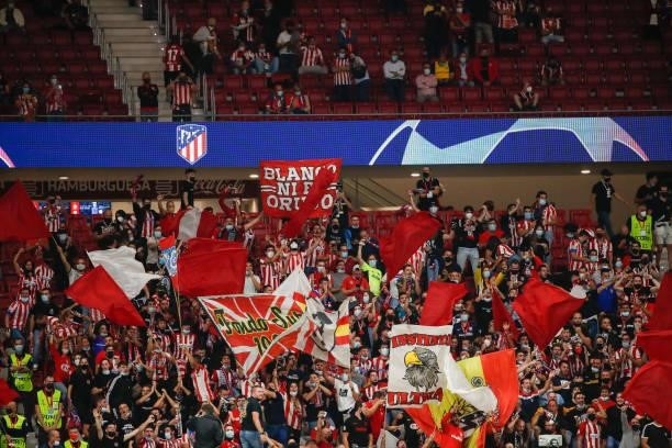 Suporters during the UEFA Champions League match between Atletico de Madrid and FC Porto at Wanda Metropolitano in Madrid, Spain.