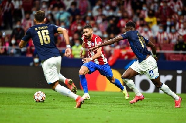 Yannick Carrasco during UEFA Champions League match between Atletico de Madrid and FC Porto at Wanda Metropolitano on September 15, 2021 in Madrid,...
