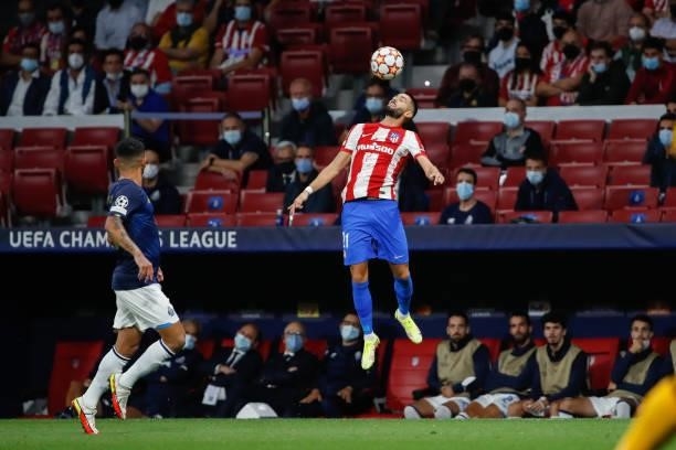 Yannick Carrasco of Atletico de Madrid in action during the UEFA Champions League match between Atletico de Madrid and FC Porto at Wanda...