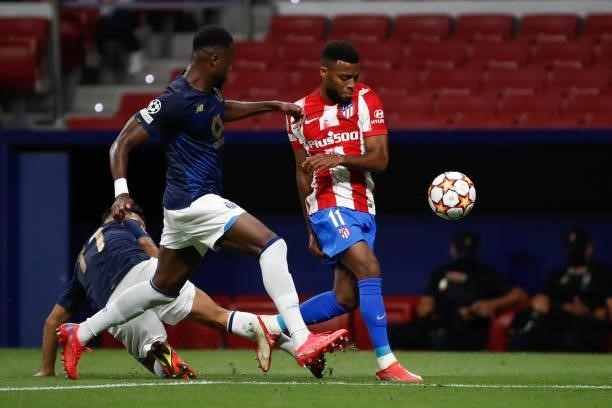 Thomas Lemar of Atletico de Madrid in action during the UEFA Champions League match between Atletico de Madrid and FC Porto at Wanda Metropolitano in...