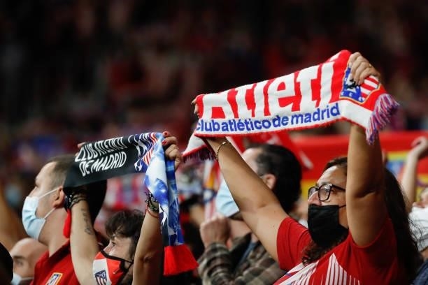 Suporters during the UEFA Champions League match between Atletico de Madrid and FC Porto at Wanda Metropolitano in Madrid, Spain.