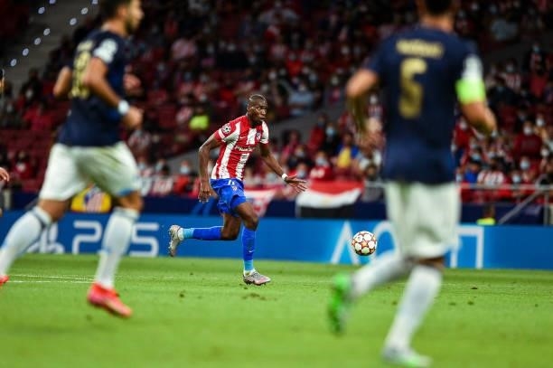 Geoffrey Kondogbia during UEFA Champions League match between Atletico de Madrid and FC Porto at Wanda Metropolitano on September 15, 2021 in Madrid,...