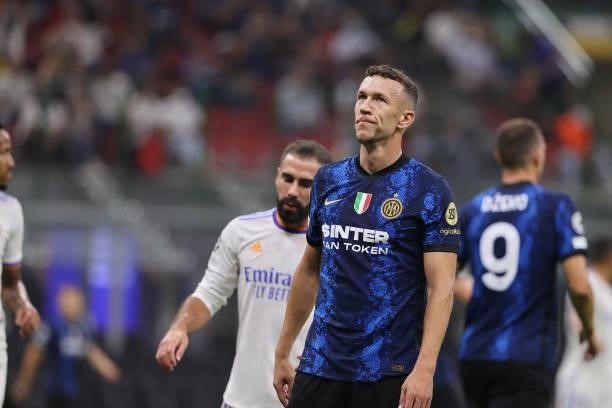 Ivan Perisic of FC Internazionale reacts during the UEFA Champions League 2021/22 Group Stage - Group D football match between FC Internazionale and...