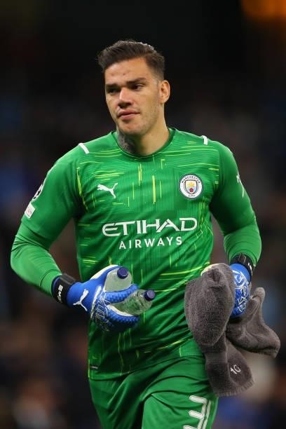 Ederson of Manchester City during the UEFA Champions League group A match between Manchester City and RB Leipzig at Etihad Stadium on September 15,...