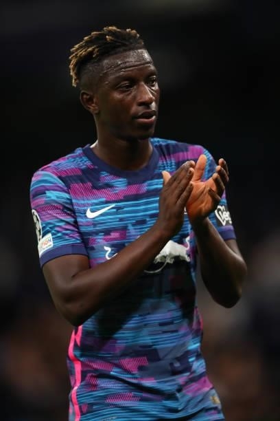 Amadou Haidara of RB Leipzig during the UEFA Champions League group A match between Manchester City and RB Leipzig at Etihad Stadium on September 15,...