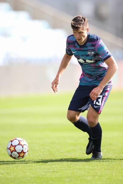 Michael Kostka of RB Leipzig during the UEFA Youth League match between Manchester City and RB Leipzig at Manchester City Football Academy on...
