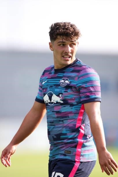 Joshua Wosz of RB Leipzig during the UEFA Youth League match between Manchester City and RB Leipzig at Manchester City Football Academy on September...