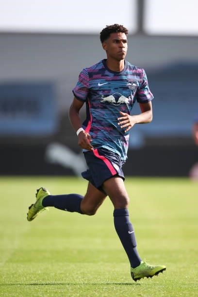 Sanoussy Ba of RB Leipzig during the UEFA Youth League match between Manchester City and RB Leipzig at Manchester City Football Academy on September...