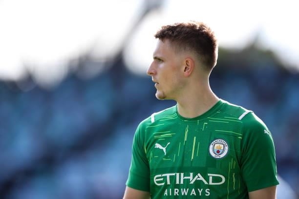 Mikki Van Sas of Manchester City during the UEFA Youth League match between Manchester City and RB Leipzig at Manchester City Football Academy on...