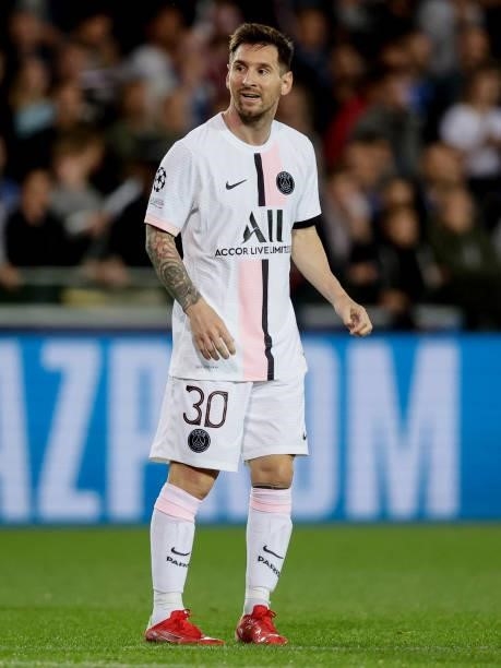 Lionel Messi of Paris Saint-Germain during the UEFA Champions League match between Club Brugge v Paris Saint Germain at the Jan Breydel Stadium on...
