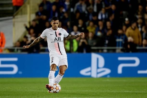 Leandro Paredes of Paris Saint-Germain during the UEFA Champions League match between Club Brugge v Paris Saint Germain at the Jan Breydel Stadium on...