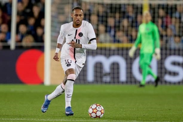 Neymar of Paris Saint-Germain during the UEFA Champions League match between Club Brugge v Paris Saint Germain at the Jan Breydel Stadium on...