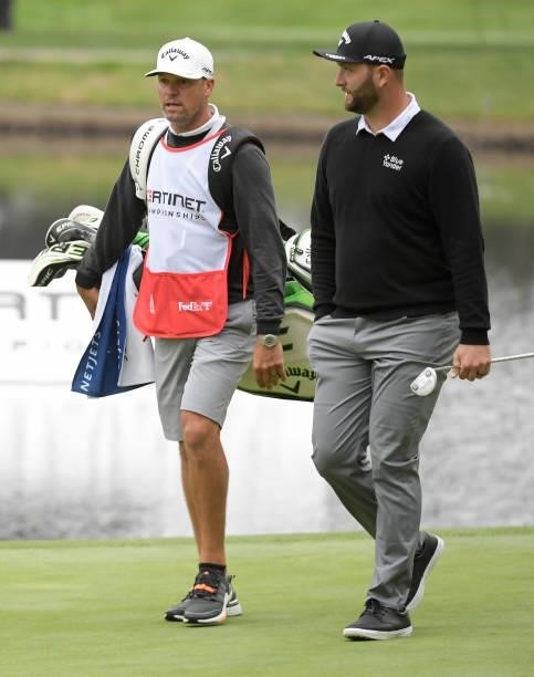Jon Rahm of Spain walks to the 11 green during the first round of the Fortinet Championship at Silverado Resort and Spa North on September 16, 2021...
