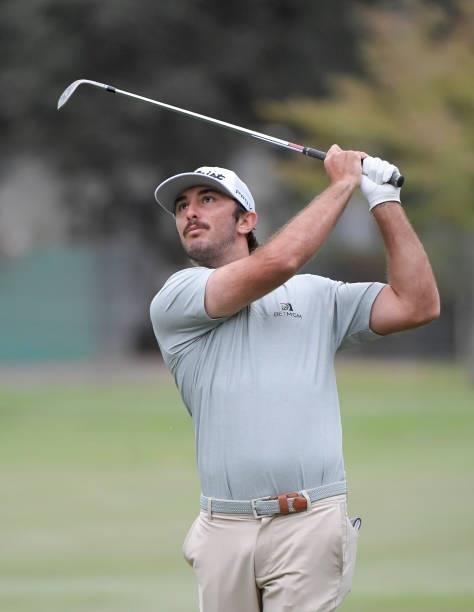 Max Homa plays his second shot from the tenth fairway during the first round of the Fortinet Championship at Silverado Resort and Spa North on...