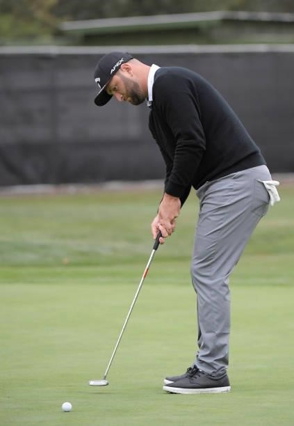 Jon Rahm of Spain hits a putt on the tenth green during the first round of the Fortinet Championship at Silverado Resort and Spa North on September...