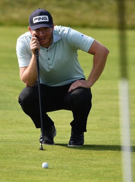 Daniel Young of Scotland putting at the 18th green during Day Two of the Dutch Open at Bernardus Golf on September 17, 2021 in Cromvoirt,...